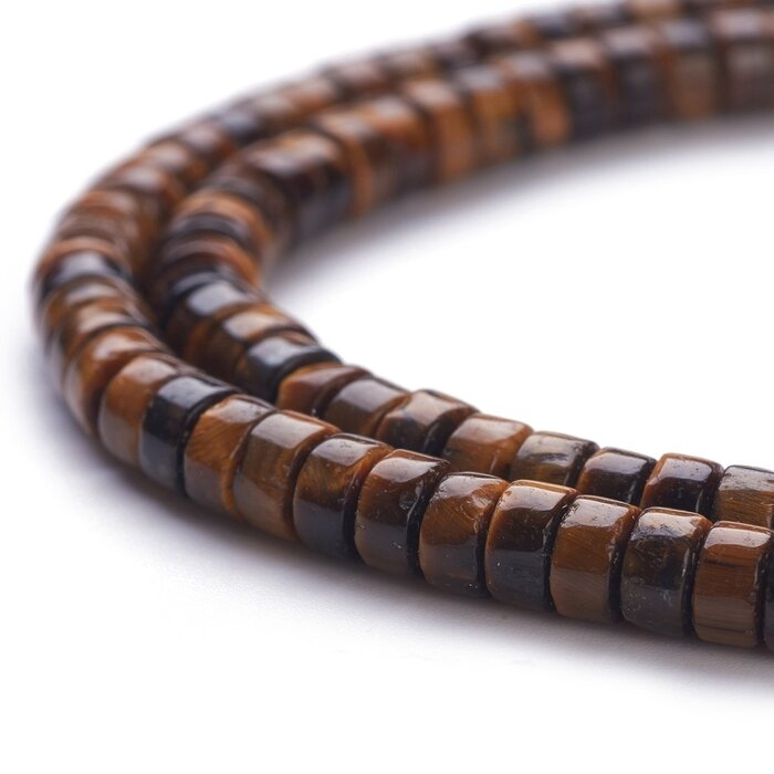 Heishi Gemstone Disc Beads Tiger eye 4~4.5x2.5mm, strand 145 pieces