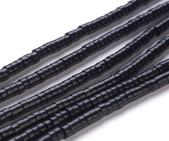 Heishi Edelsteen Disc Kralen Onyx 4~4.5x2.5mm, streng 145 stuks