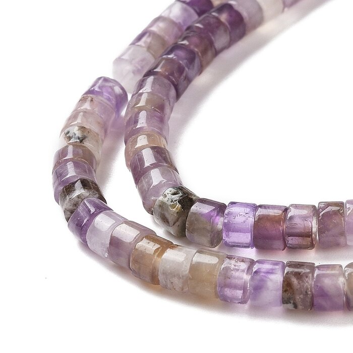 Heishi Gemstone Disc Beads Amethyst 4x2mm, strand 145 pieces