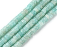 Heishi Edelsteen Disc Kralen Amazoniet 4x2mm, streng 150 stuks