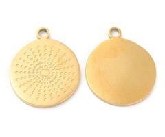 Stainless Steel Charm Sun 14x15x1mm