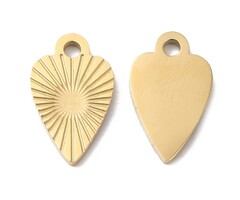 Stainless Steel Bedel Hart met Zon 12x7x1mm