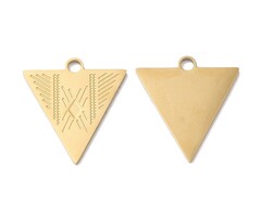 Stainless Steel Charm Triangle 19x17.8x1.2mm