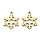 Stainless Steel Charm 18K Gold Plated Snowflake 17x13x1mm