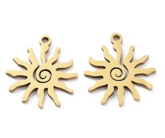 Stainless Steel Bedel Zon Spiraal 17x15x1mm