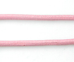 Cowhide Leather Cord 1mm Pink, 3 meter
