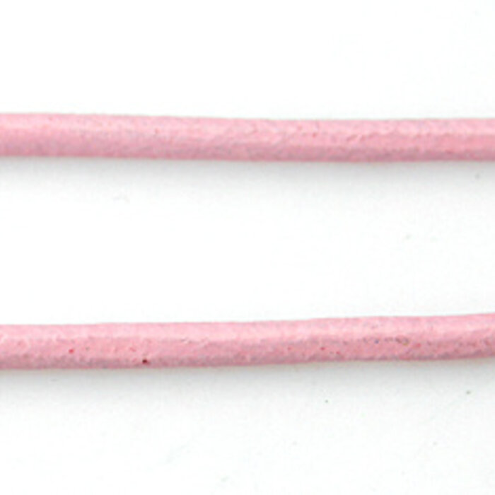 Cowhide Leather Cord 1mm Pink, 3 meter