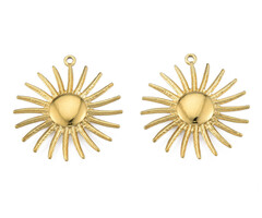 Stainless Steel Bedel Gold Plated Zon 28x26mm