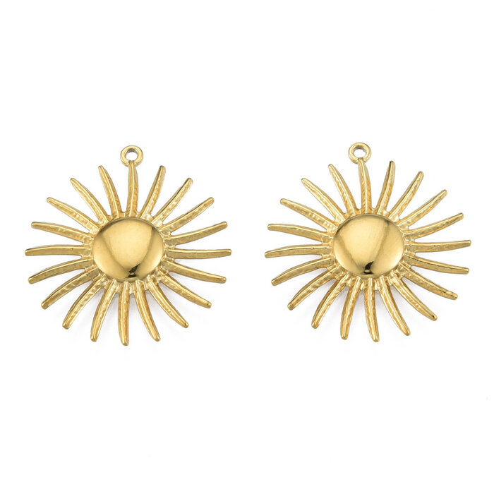 Stainless Steel Bedel Gold Plated Zon 28x26mm