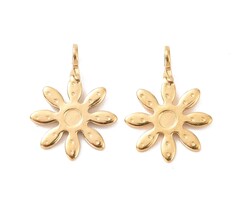 Stainless Steel Bedel Gold Plated Bloemetje 10x7mm