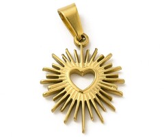 Stainless Steel Bedel Gold Plated Hart 22.5x18x2mm