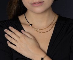Minimalist jewelry set with black Tourmaline