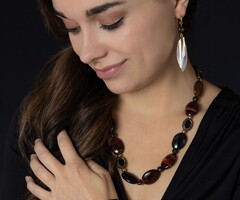 Making Tiger Eye Necklace and Earrings Set