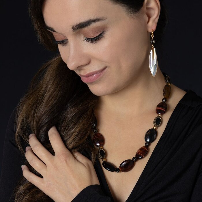 Tijger Oog Ketting en Oorbellen Set maken Inspi597