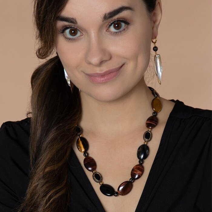 Tijger Oog Ketting en Oorbellen Set maken Inspi597