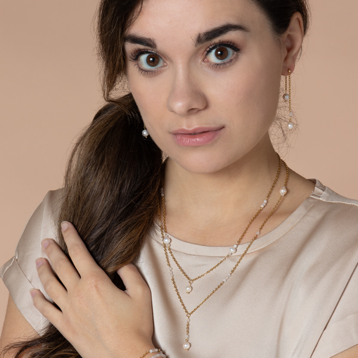Jewelry set with Pearls and Moonstone
