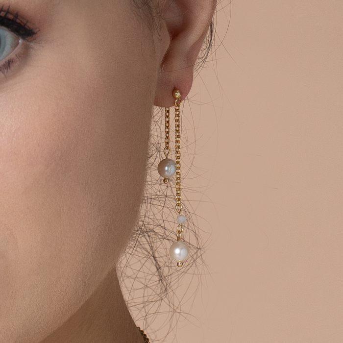 Jewelry set with Pearls and Moonstone