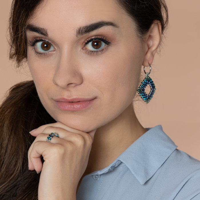 Jewelry set with Super duo beads