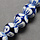 Porcelain Bead with Flowers Blue 10mm