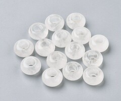 Gemstone Donut Beads / Charm 14mm Quartz