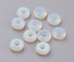 Edelsteen Donut Kraal / Bedel 14mm Opaliet