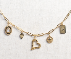 Chunky Stainless Steel Ketting met Bedels Goud