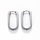 Stainless Steel Huggies Hoop Earrings Rectangle Silver 21x12x3mm