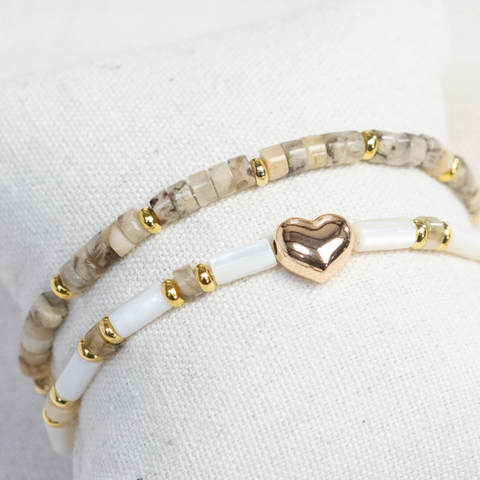 Armbandje met Heishi Disc Edelsteen kralen Inspi601