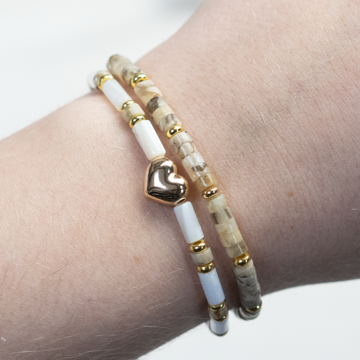 Armbandje met Heishi Disc Edelsteen kralen