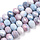 Faceted Glassbeads Electroplate Blue Pink 8~8.5x6~6.5mm, strand 50 pieces