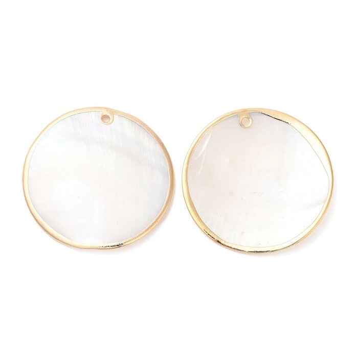 Natural Zoetwater Schelp Bedel Cirkel 40x2.5mm