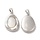 Natural Shell Charm Oval Silver 18x12.5x3.8mm