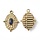 Stainless Steel Gemstone Charm Lapis Lazuli 18K Gold plated 21x15x4mm