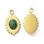 Stainless Steel Edelsteen Bedel Facet Afrikaanse Jade 22x12x4mm