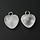 Stainless Steel Natural Edelsteen Bedel Hart Bergkristal 13x10x5mm