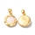 Natural Shell Charm Round 15.5x13x3.6mm