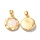 Natural Shell Charm Round 18k Gold Plated 15.5x13x3.6mm