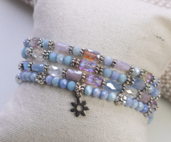 Makkelijke Armbanden set met Facetkralen Lila