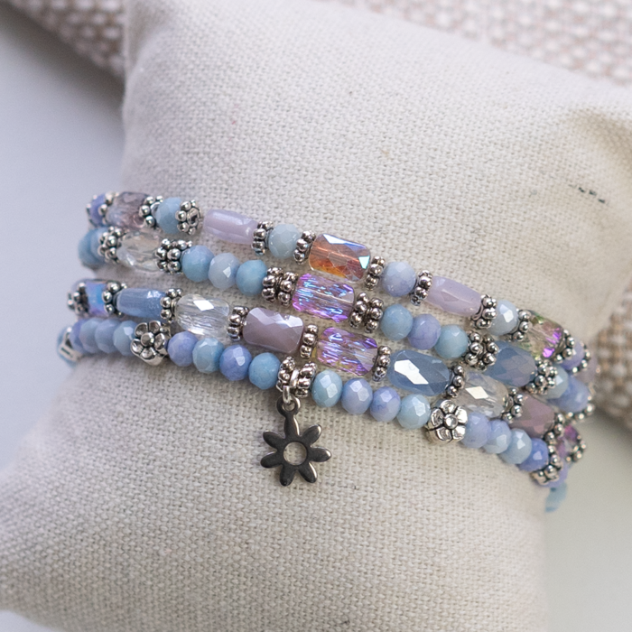 Easy Bracelet set with Faceted Beads Lilac Inspi603