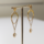 Golden Stainless steel earrings with White Jade Inspi618