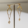 Golden Stainless steel earrings with White Jade