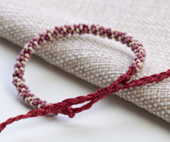 Kumihimo bracelet with Miyuki Seed beads and sliding clasp