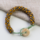 Kumihimo bracelet with Miyuki Seed beads and Gemstone Donut clasp