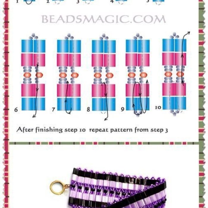 JACARANDA Beaded Bracelet Beading Tutorial Beadweaving Pattern Seed Bead  Beadwork Jewelry Beadweaving Tutorials Beading Pattern Instructions - Etsy