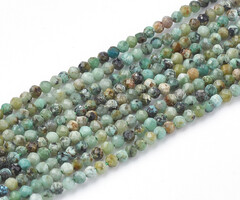 Natural Facet Edelsteen Kralen Afrikaans Turquoise 3mm, streng 110 stuks