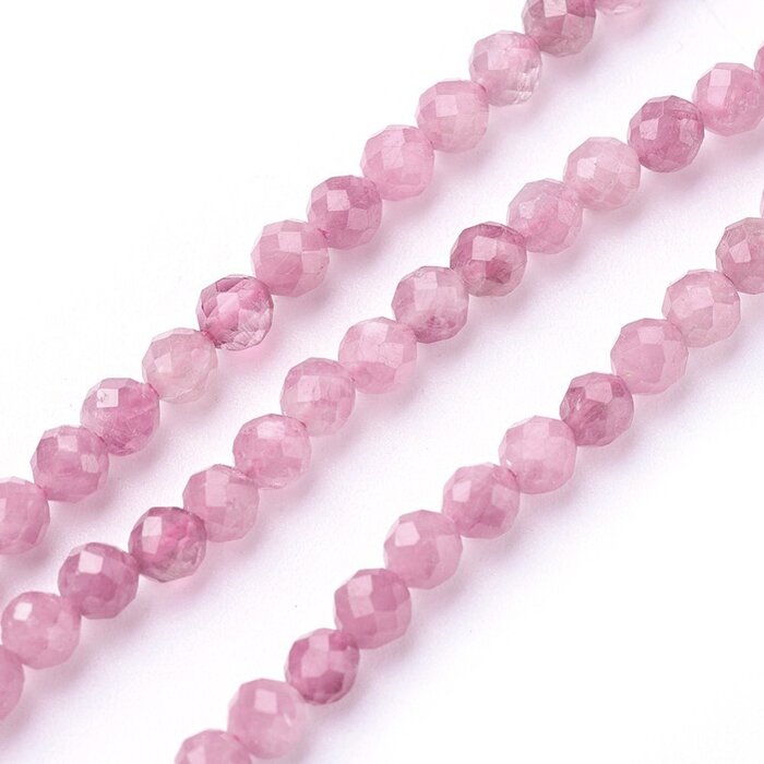 Natural Faceted Gemstone Beads Tourmaline 3mm, strand 100 pieces
