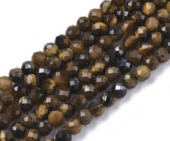 Natural Facet Edelsteen Kralen Tijgeroog 3mm, streng 120 stuks