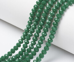 Facet Glaskralen Donker Groen 4x3mm, 120 stuks