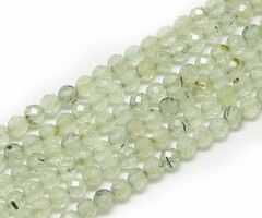 Natural Faceted Gemstone Beads Prehnite 3~3.5mm, strand 100 pieces