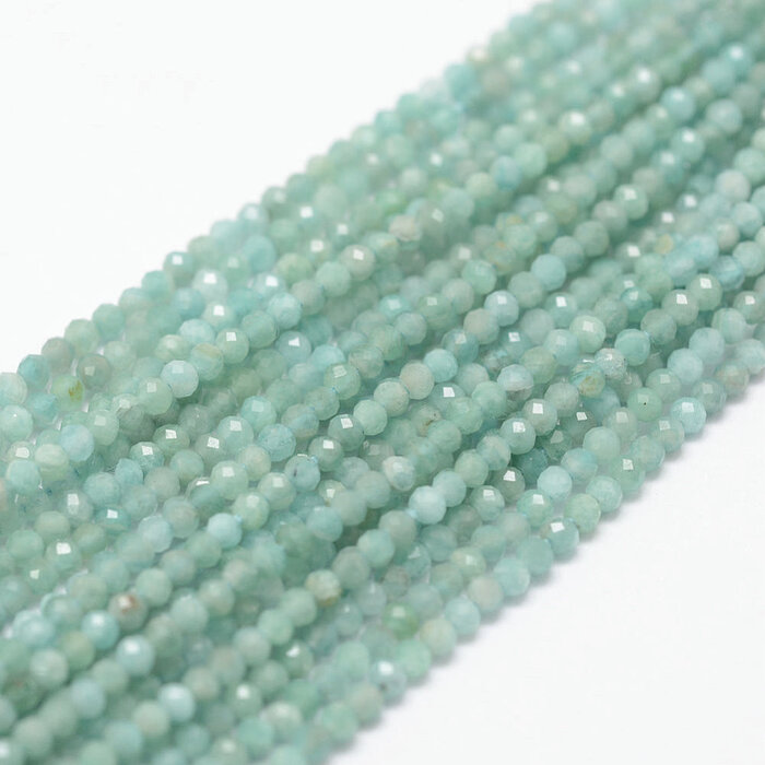 Natural Faceted Gemstone Beads Amazonite 2.5mm, strand 130 pieces